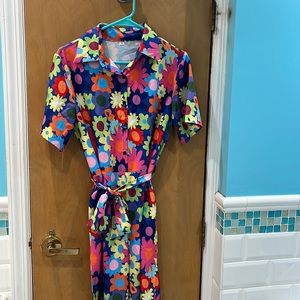 Shein bright floral jumpsuit